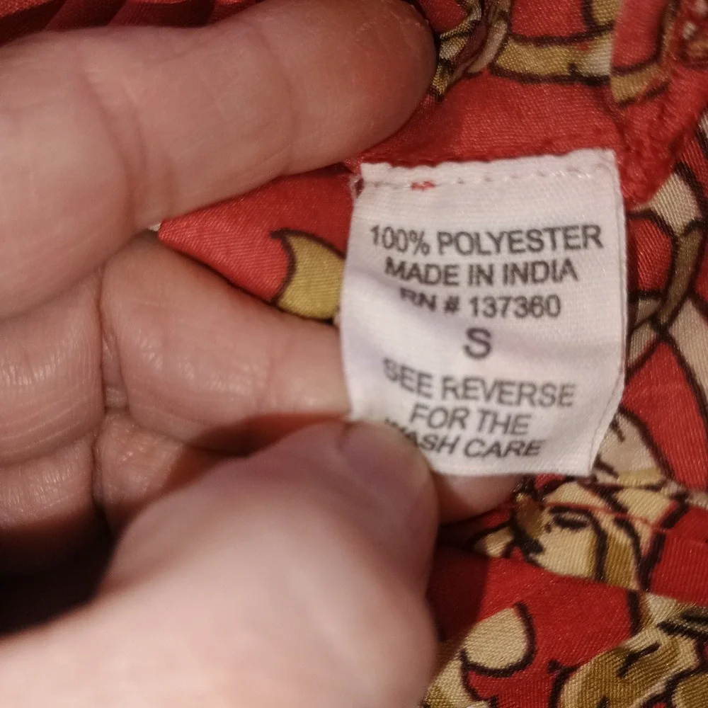 Truth Small VERSACE Inspired Chain Print Hi‎ Low Shirt Dress Tunic Red Gold S - Picture 14 of 15